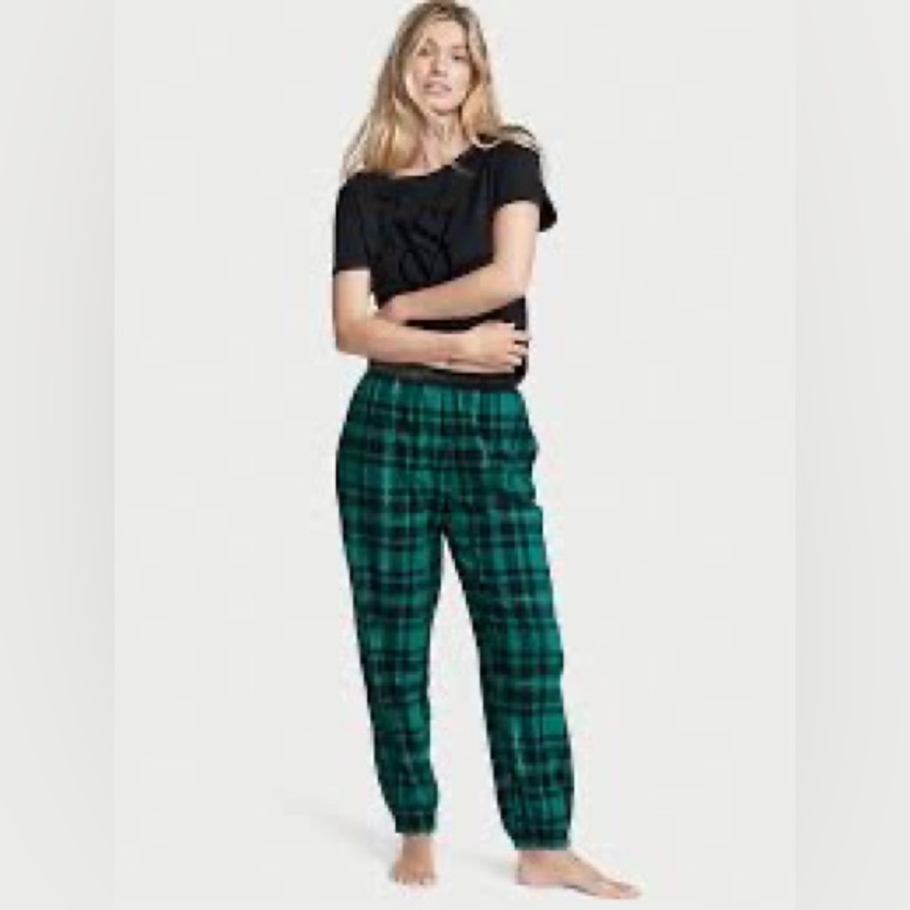 Victoria Secret Flannel Tee-Jama Set